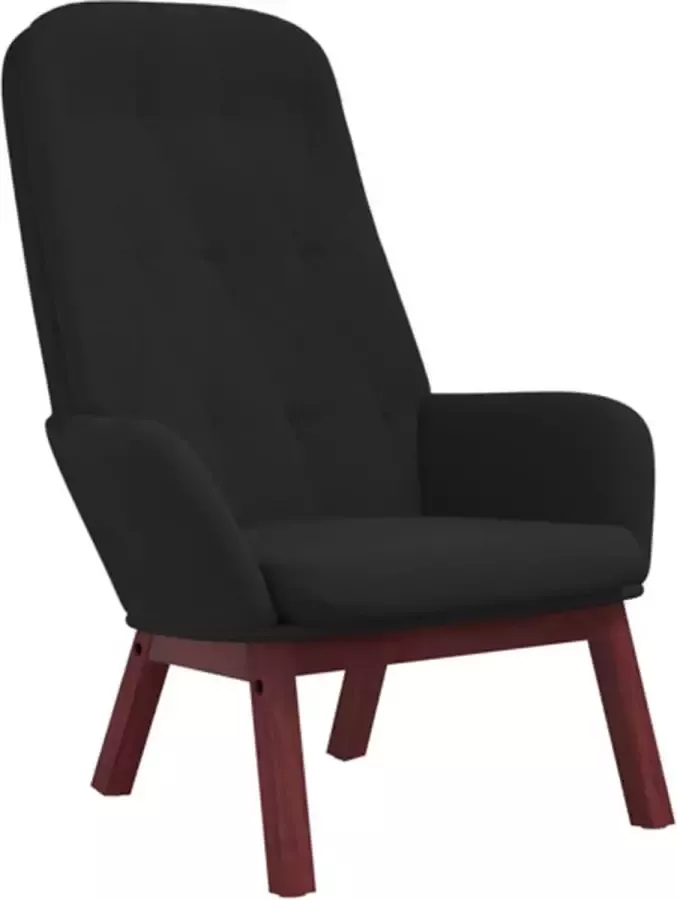 VIDAXL Relaxstoel fluweel zwart - Foto 2