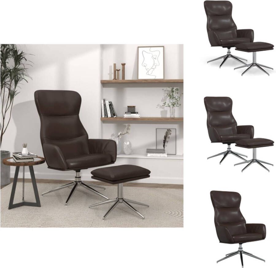 VidaXL Relaxstoel Glanzend Bruin 70 x 77 x 94 cm Metalen frame Fauteuil