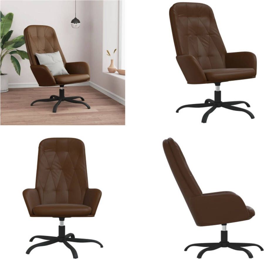 VidaXL Relaxstoel glanzend kunstleer bruin Relaxstoel Relaxstoelen Kantoorstoel Armstoel
