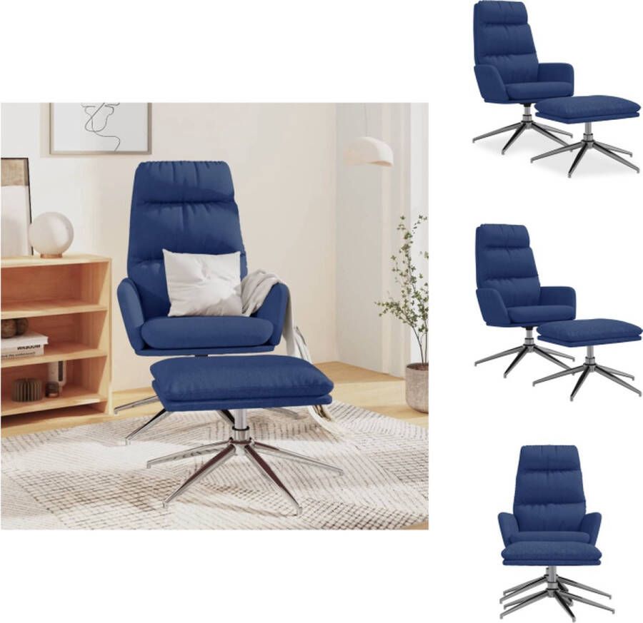 VidaXL Relaxstoel Kensington Stoelen 70 x 77 x 98 cm Blauw Fauteuil