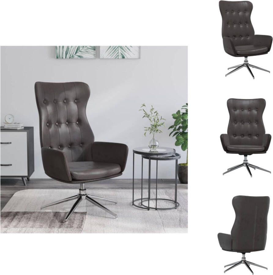 VidaXL Relaxstoel Kunstleer 70 x 77 x 94 cm Zwart Fauteuil