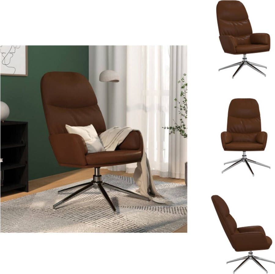 vidaXL Relaxstoel Kunstleer 70 x 77 x 98 cm Glanzend bruin Fauteuil