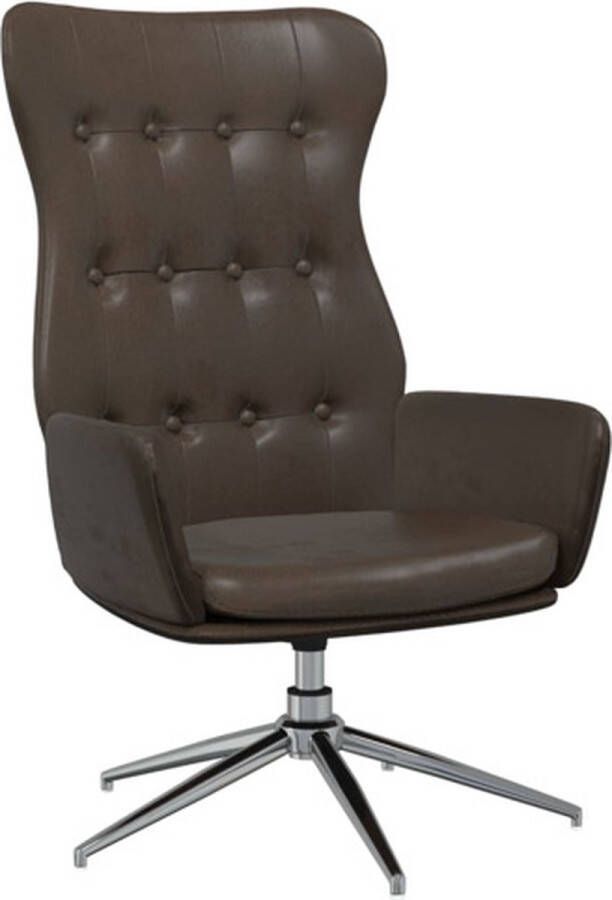 VIDAXL Relaxstoel kunstleer glanzend bruin - Foto 5