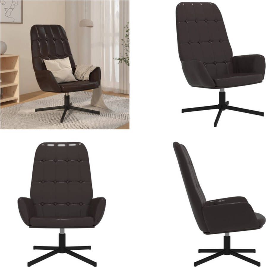 VidaXL Relaxstoel kunstleer glanzend bruin Relaxstoel Relaxstoelen Fauteuil Relaxfauteuil