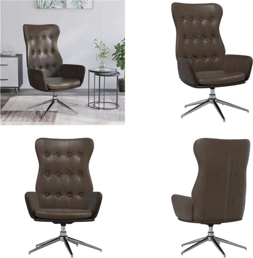 VidaXL Relaxstoel kunstleer glanzend bruin Relaxstoel Relaxstoelen Fauteuil Relaxfauteuil