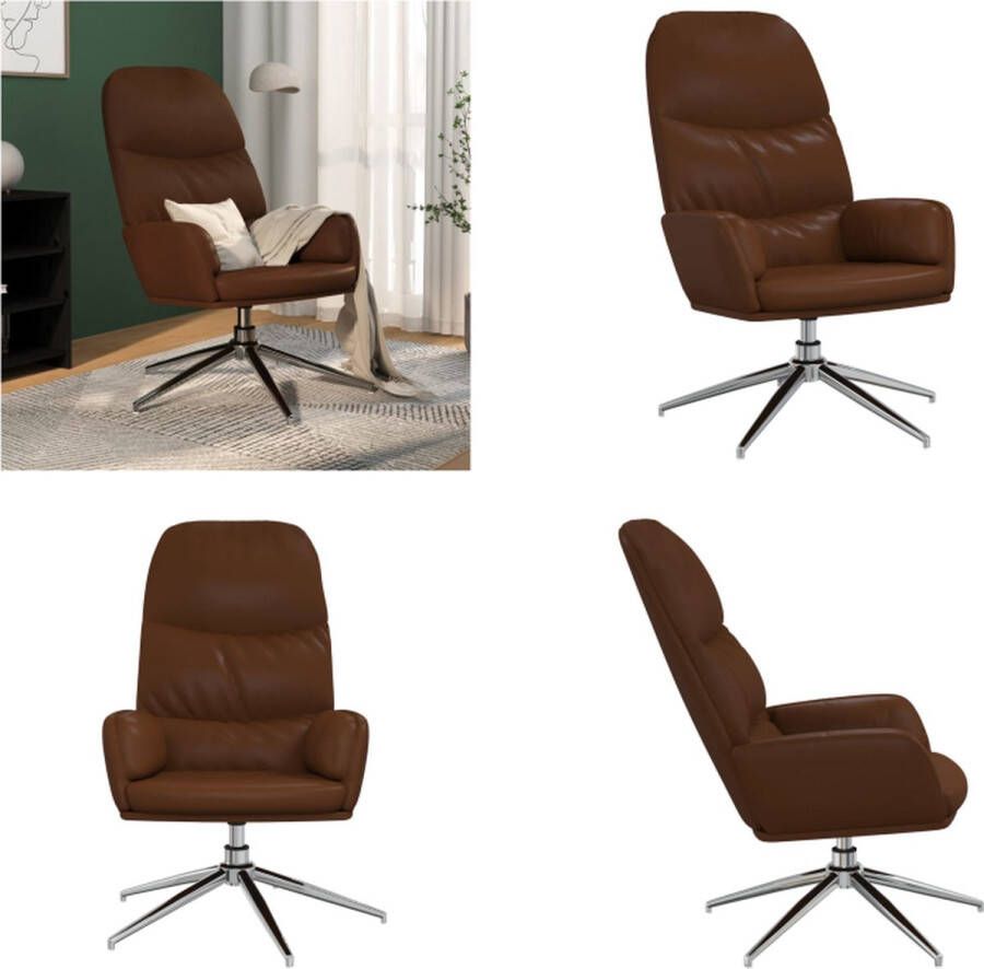 VidaXL Relaxstoel kunstleer glanzend bruin Relaxstoel Relaxstoelen Fauteuil Relaxfauteuil