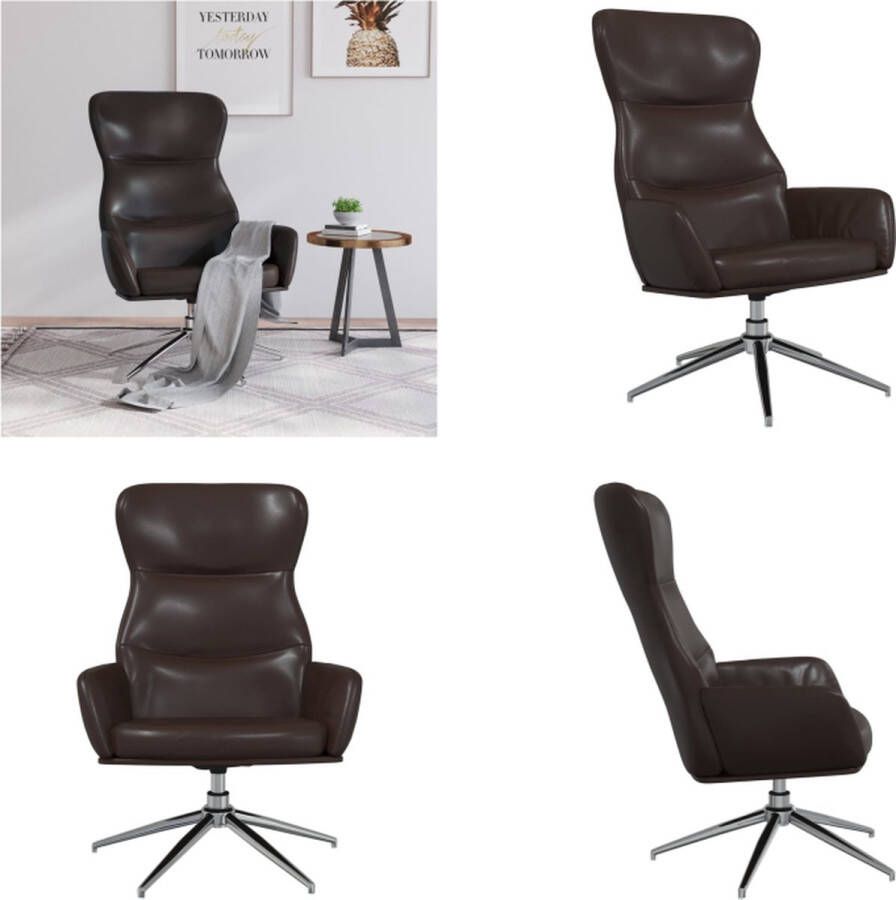 VidaXL Relaxstoel kunstleer glanzend bruin Relaxstoel Relaxstoelen Fauteuil Relaxfauteuil
