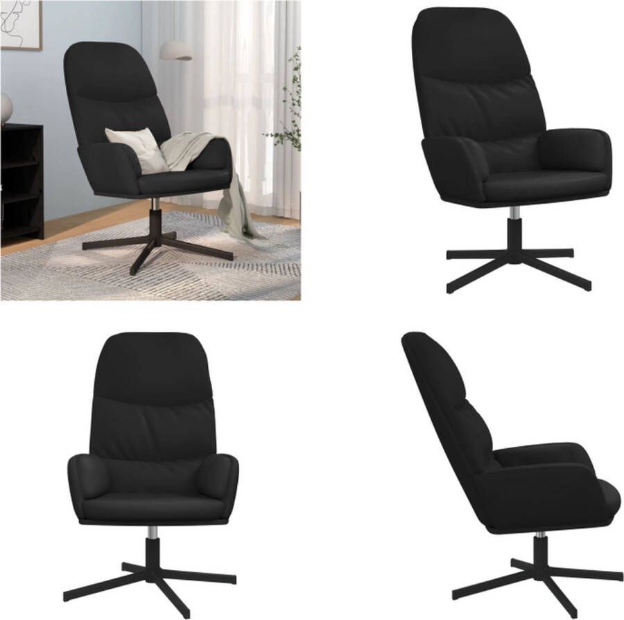 VidaXL Relaxstoel kunstleer zwart Relaxstoel Relaxstoelen Fauteuil Relaxfauteuil