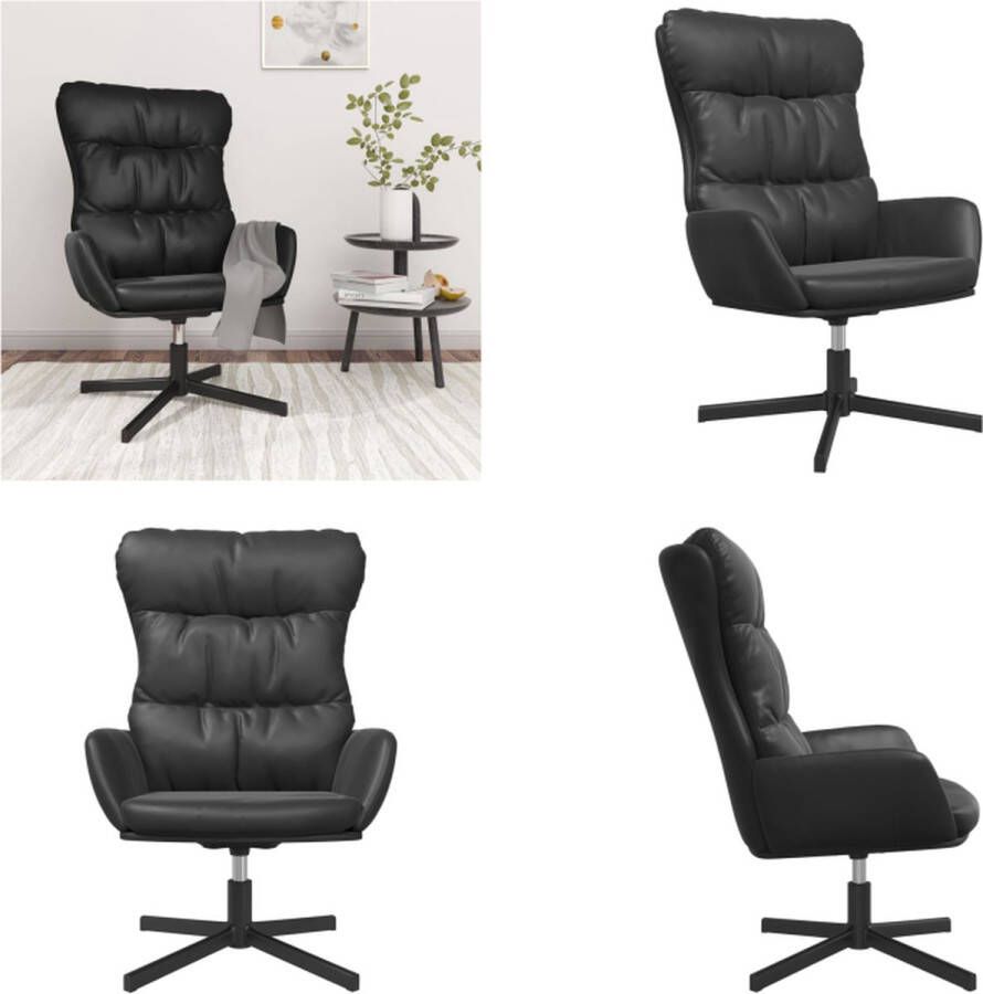 VidaXL Relaxstoel kunstleer zwart Relaxstoel Relaxstoelen Kantoorstoel Armstoel