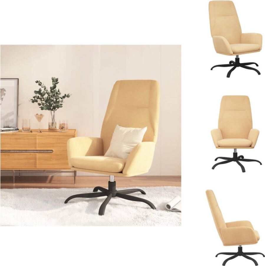 VidaXL Relaxstoel Kunstsuède 70 x 77 x 94 cm Crème Fauteuil