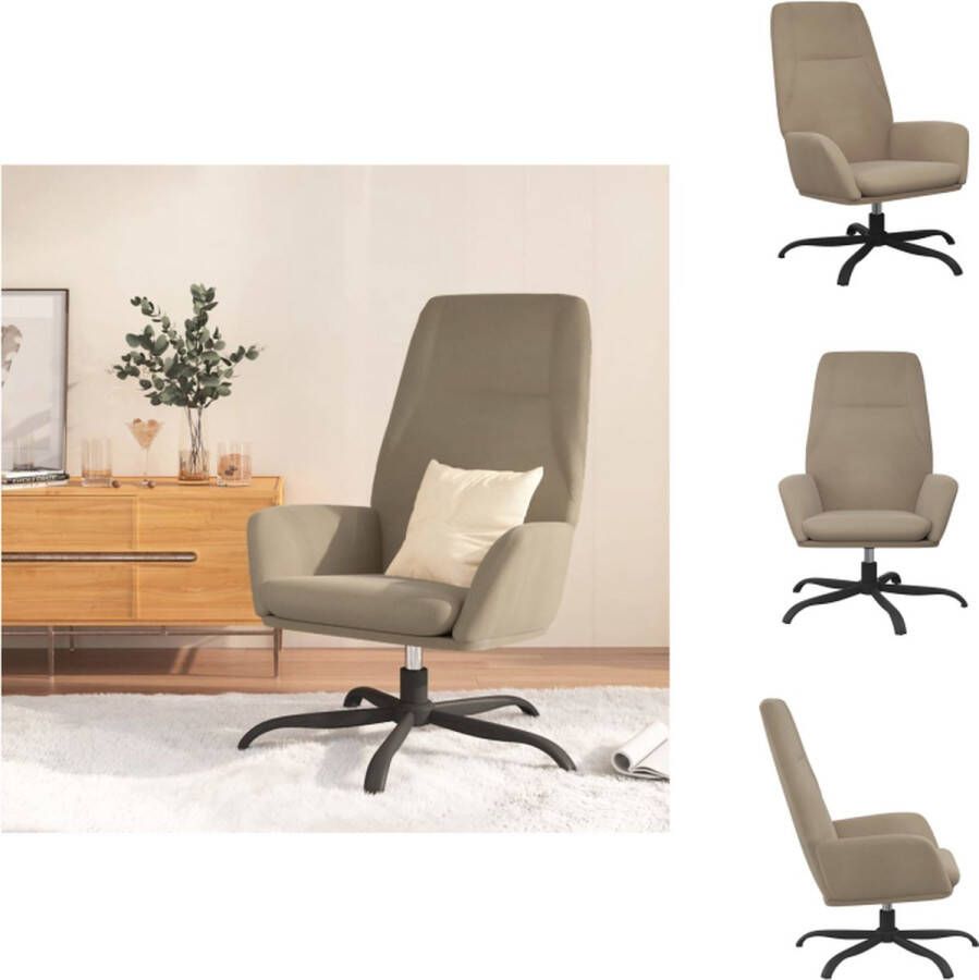 VidaXL Relaxstoel Kunstsuède 70 x 77 x 94 cm Lichtgrijs Fauteuil