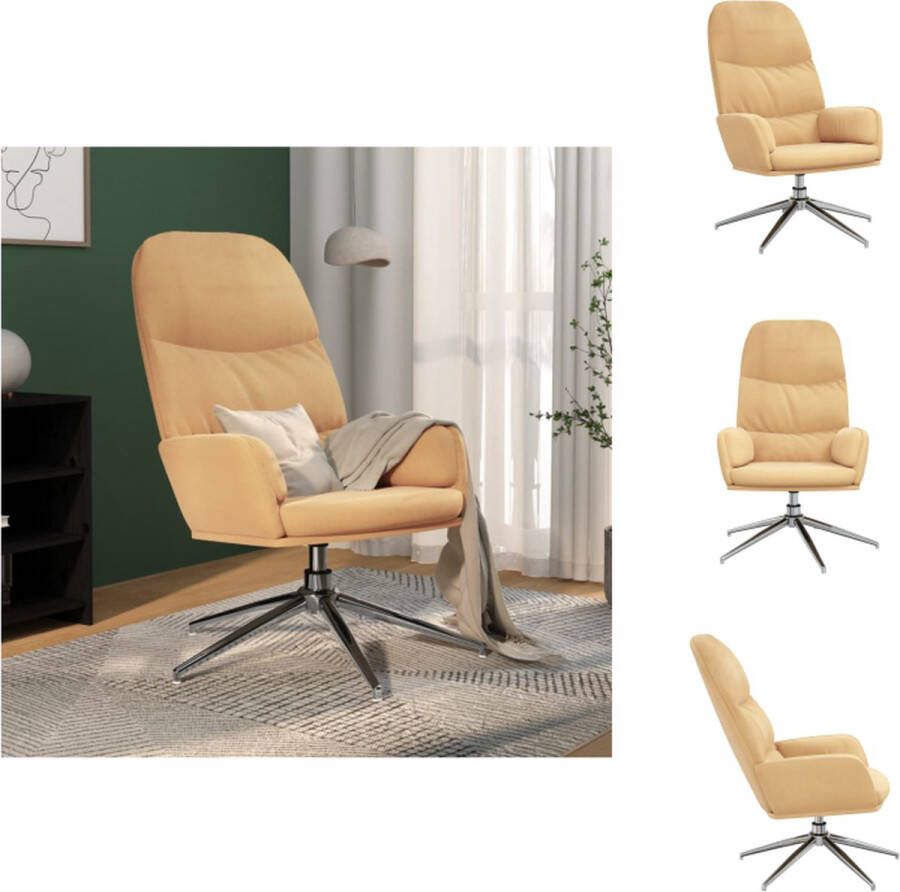 VidaXL Relaxstoel Kunstsuède 70 x 77 x 98 cm Crèmewit Fauteuil