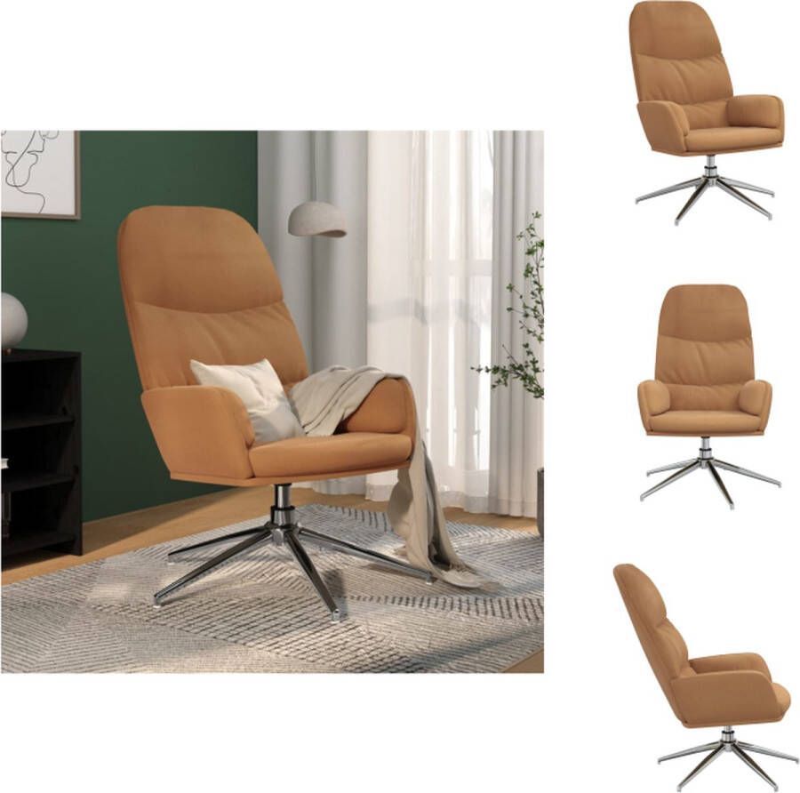 VidaXL Relaxstoel kunstsuède 70x77x98 cm Taupe Fauteuil