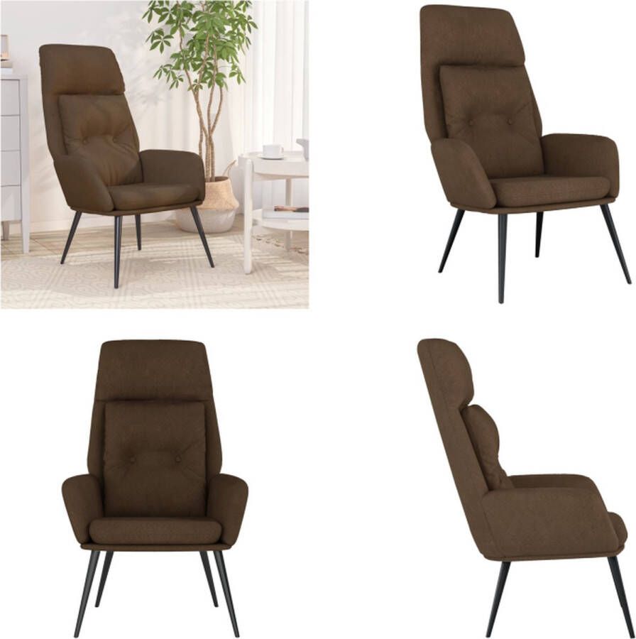 VidaXL Relaxstoel kunstsuède bruin Relaxstoel Relaxstoelen Fauteuil Relaxfauteuil - Foto 2