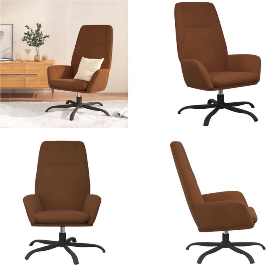 VidaXL Relaxstoel kunstsuède bruin Relaxstoel Relaxstoelen Fauteuil Relaxfauteuil