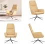 VidaXL Relaxstoel kunstsuède crèmekleurig Relaxstoel Relaxstoelen Fauteuil Relaxfauteuil - Thumbnail 2