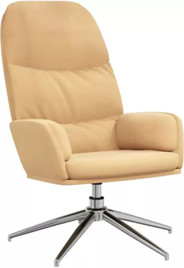 VidaXL Relaxstoel kunstsuède crèmewit - Foto 2