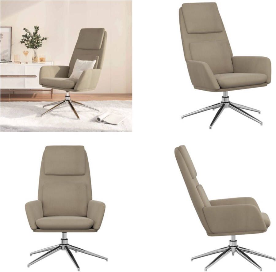 VidaXL Relaxstoel kunstsuède lichtgrijs Relaxstoel Relaxstoelen Fauteuil Relaxfauteuil