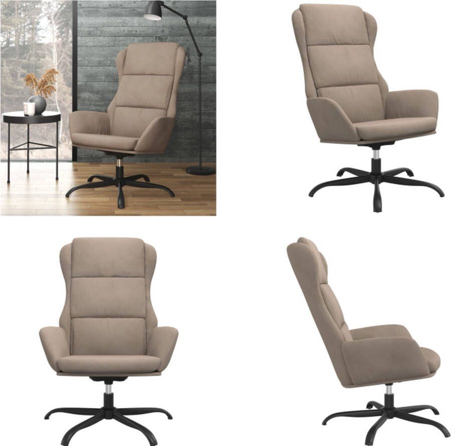 VidaXL Relaxstoel kunstsuède taupe Relaxstoel Relaxstoelen Fauteuil Relaxfauteuil