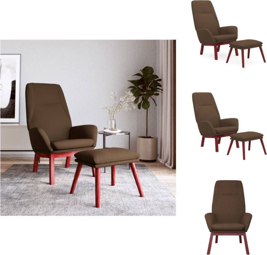 VidaXL Relaxstoel met Voetenbank Bruin 70x77x94 cm Fauteuil