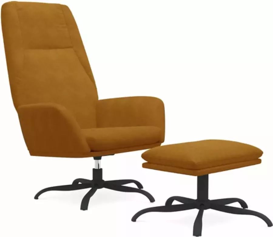 VIDAXL Relaxstoel met voetenbank fluweel bruin - Foto 2
