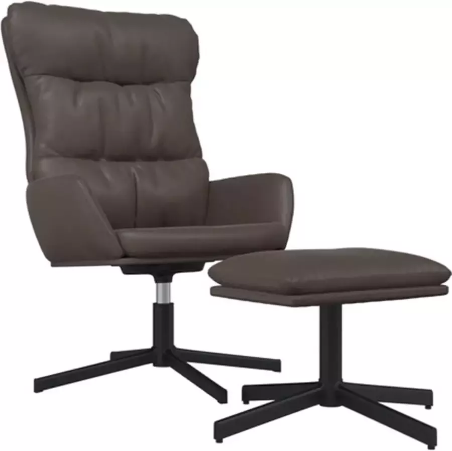 VIDAXL Relaxstoel met voetenbank kunstleer bruin - Foto 2