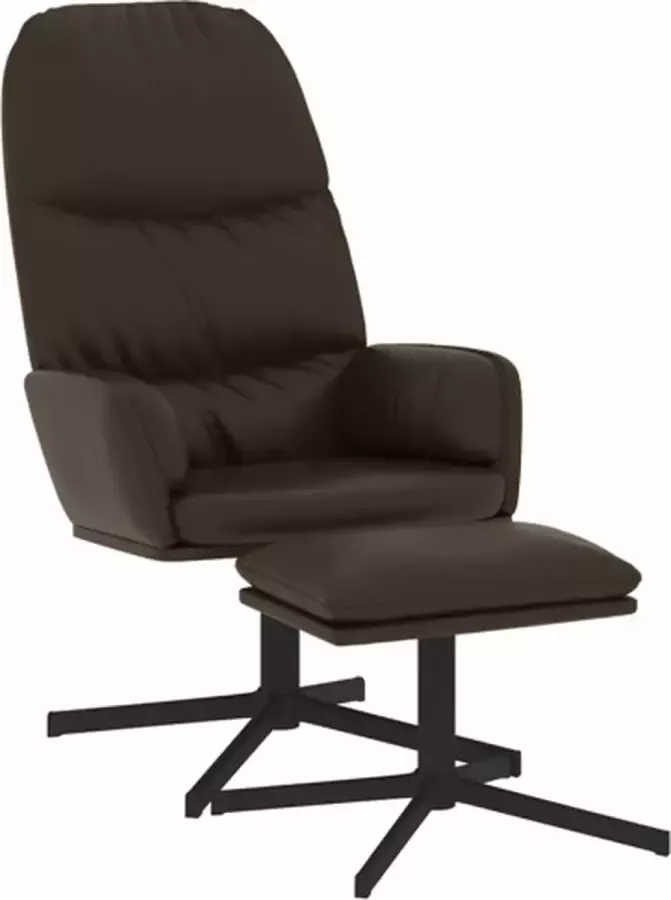 VidaXL Relaxstoel met voetenbank kunstleer bruin - Foto 2