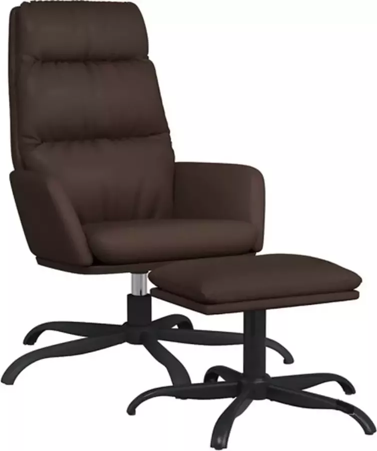 VIDAXL Relaxstoel met voetenbank kunstleer bruin - Foto 2