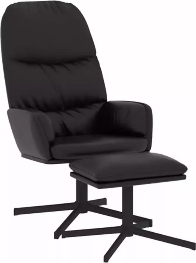 VIDAXL Relaxstoel met voetenbank kunstleer zwart - Foto 2
