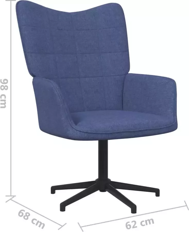 VIDAXL Relaxstoel met voetenbank stof blauw