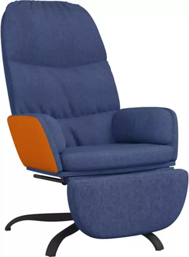 VIDAXL Relaxstoel met voetenbank stof blauw - Foto 2
