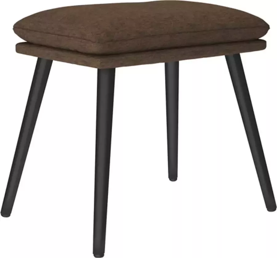 VIDAXL Relaxstoel met voetenbank stof bruin - Foto 3