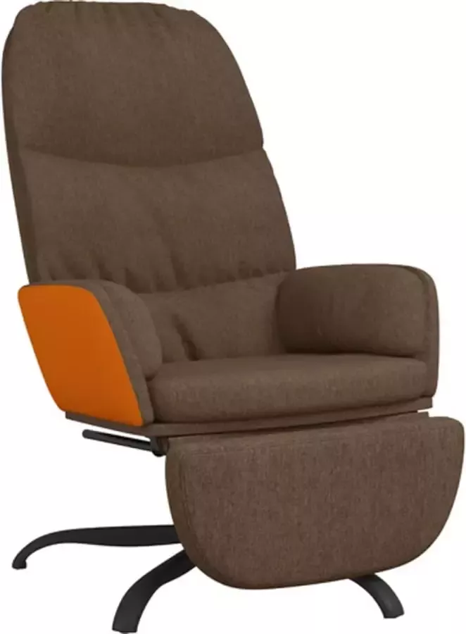 VidaXL Relaxstoel met voetenbank stof bruin - Foto 2