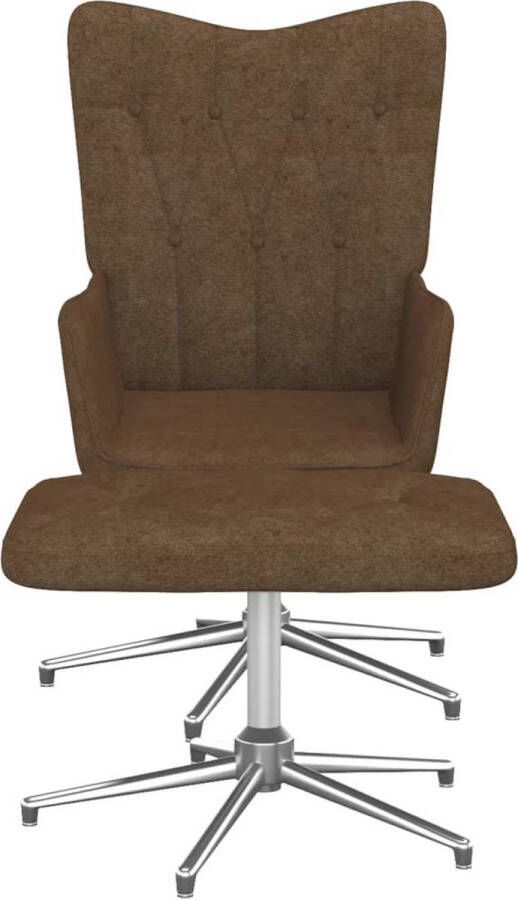 VIDAXL Relaxstoel met voetenbank stof bruin - Foto 3