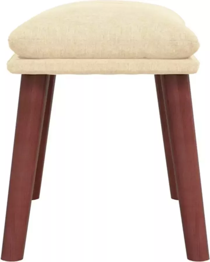 VidaXL Relaxstoel met voetenbank stof crèmekleurig - Foto 3