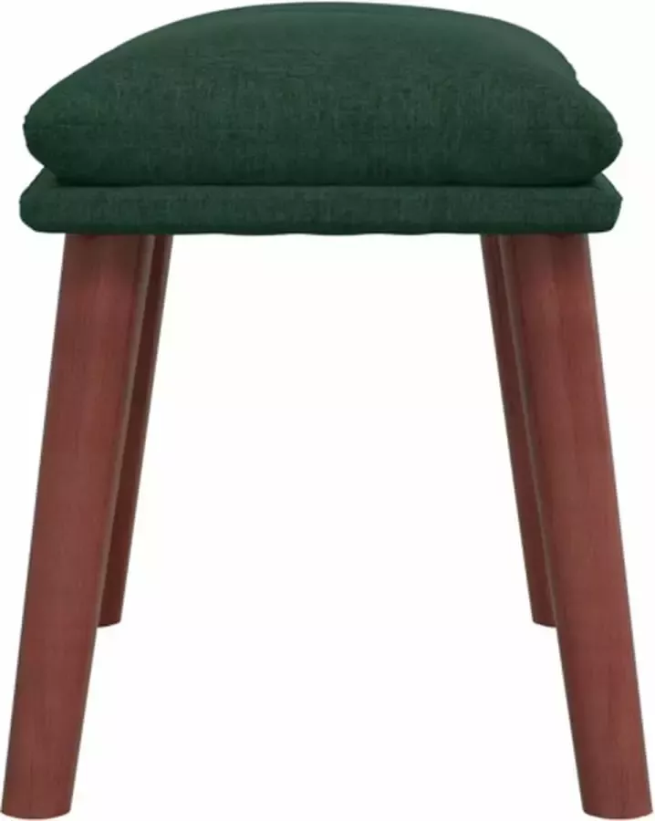 VidaXL Relaxstoel met voetenbank stof donkergroen - Foto 2