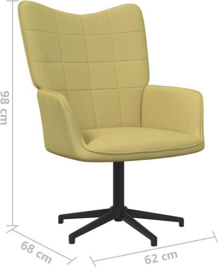VidaXL Relaxstoel met voetenbank stof groen - Foto 2