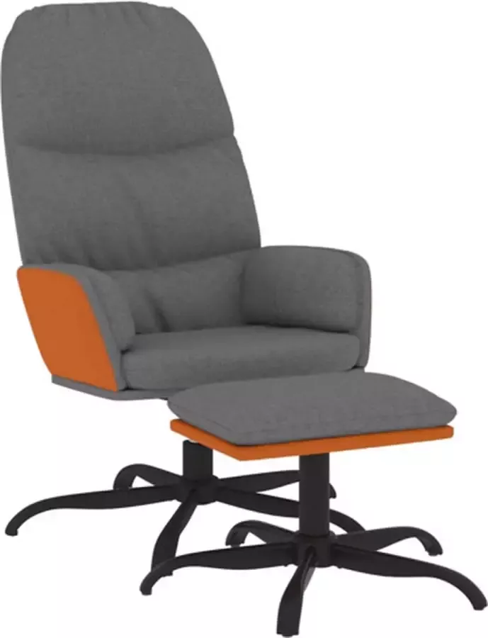 VIDAXL Relaxstoel met voetenbank stof lichtgrijs - Foto 2