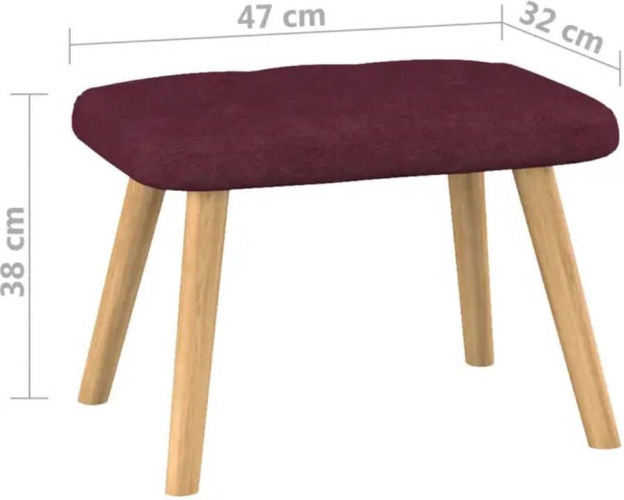 VidaXL Relaxstoel met voetenbank stof paars - Foto 1