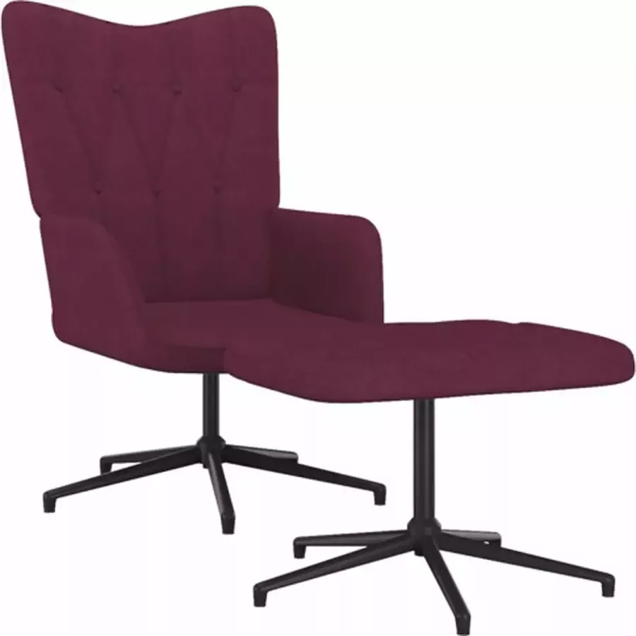 VIDAXL Relaxstoel met voetenbank stof paars - Foto 1
