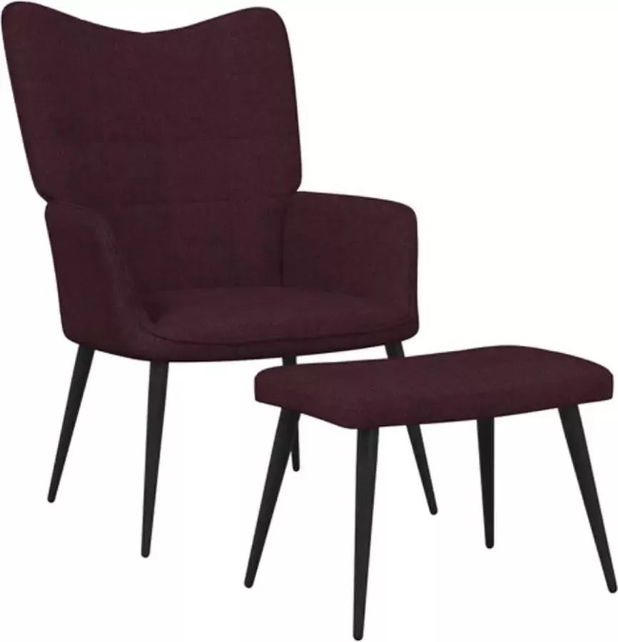 VIDAXL Relaxstoel met voetenbank stof paars