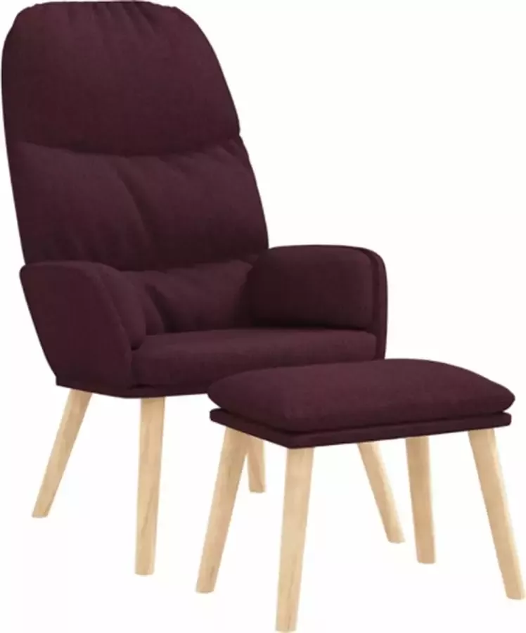 VIDAXL Relaxstoel met voetenbank stof paars - Foto 2