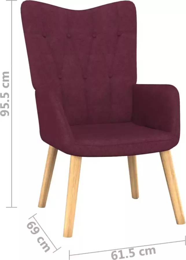 VidaXL Relaxstoel met voetenbank stof paars - Foto 2