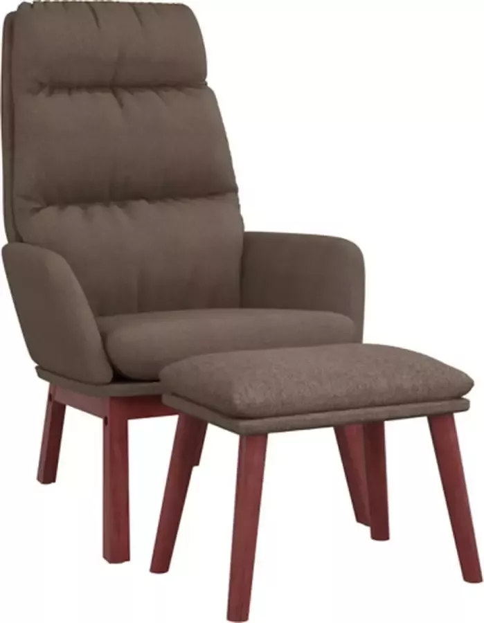 VIDAXL Relaxstoel met voetenbank stof taupe - Foto 2