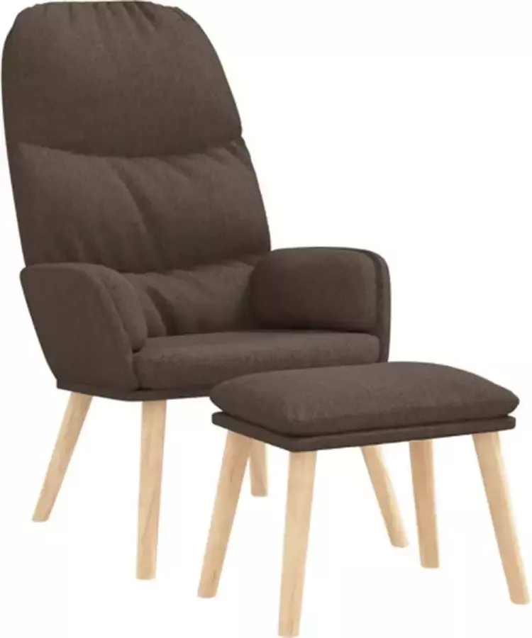VidaXL Relaxstoel met voetenbank stof taupe - Foto 2