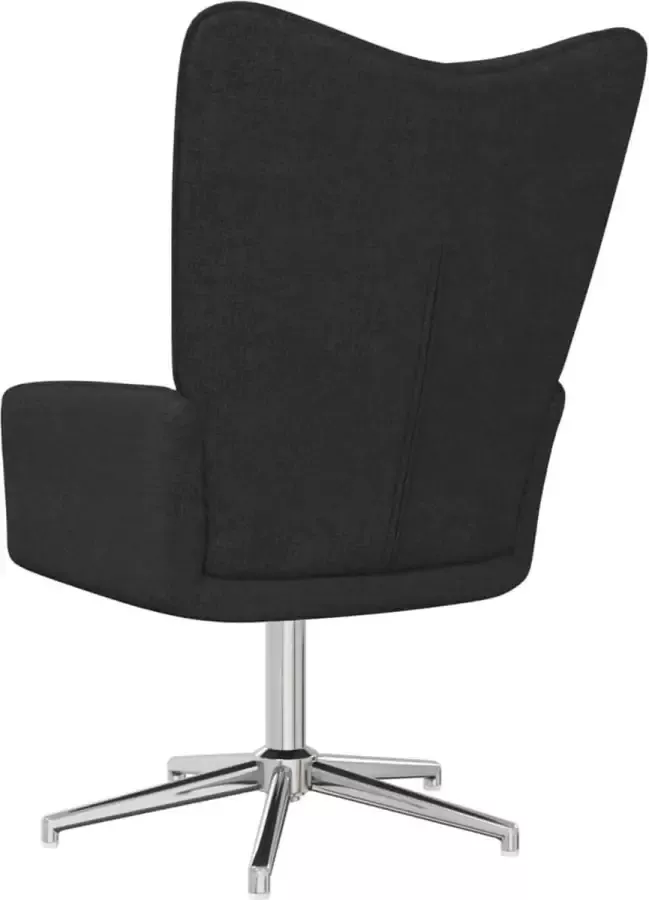 VidaXL Relaxstoel met voetenbank stof zwart - Foto 2