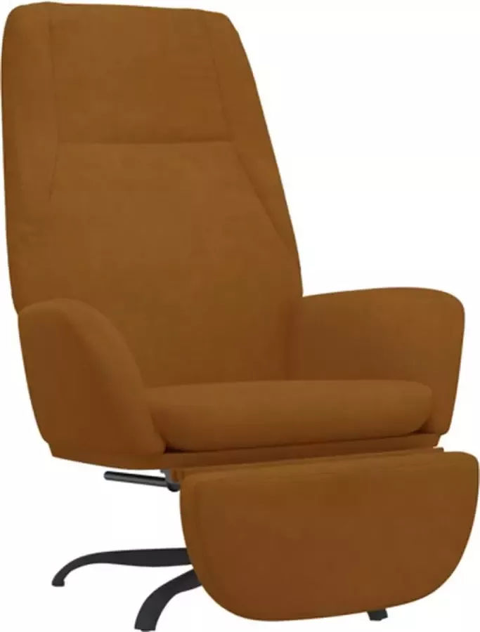 VIDAXL Relaxstoel met voetensteun fluweel bruin - Foto 2