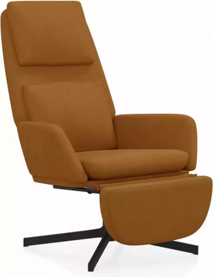 VidaXL Relaxstoel met voetensteun fluweel bruin - Foto 2