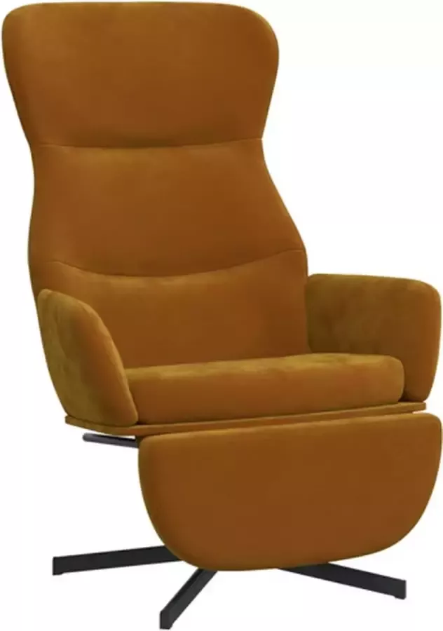 VIDAXL Relaxstoel met voetensteun fluweel bruin - Foto 2