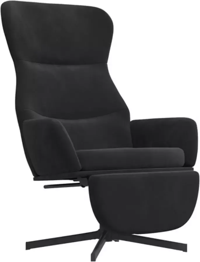VIDAXL Relaxstoel met voetensteun fluweel donkergrijs - Foto 2